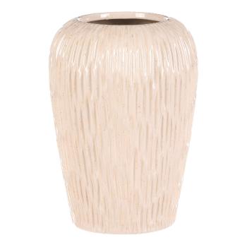Vază ceramică rotundă, alb-bej , 17 x 17 x 25 cm, 25 cm