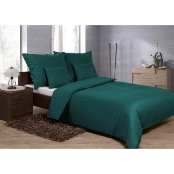 Lenjerie de pat MATEX Satin verde sticlă, 140 x 200 cm, 70 x 90 cm, verde închis