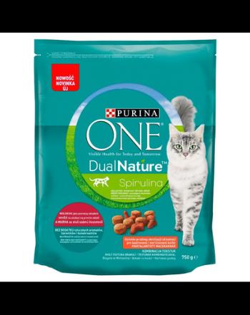 PURINA ONE Dual Nature Spirulina Sterilcat Hrana uscata pentru pisici adulte sterlizate, bogata in carne de vita  750 g