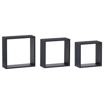 Etajeră de perete, set 3 buc., gri mat, 30 x 11,7, 27 x 11,7, 24 x 11,7 cm, gri