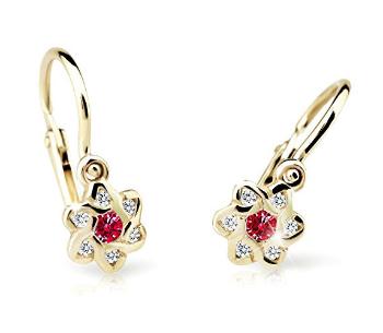 Cutie Jewellery Cercei pentru copii din aur C2149-10-X-1 roșu