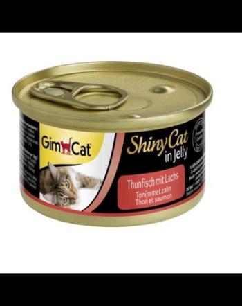 GIMCAT Shiny Cat Tuna&amp;Salmon in Jelly 70g Hrana umeda pisica adulta, ton si somon in aspic