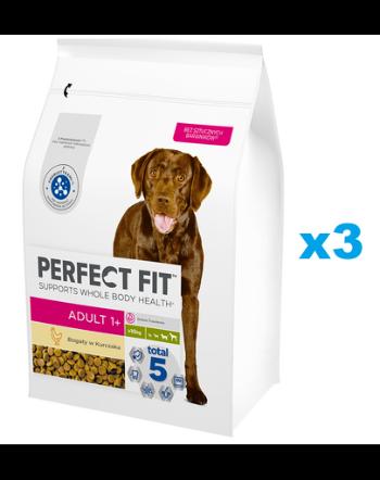 PERFECT FIT Adult 1+ 3x2,6kg hrana cu pui pentru caini adulti taiie mare