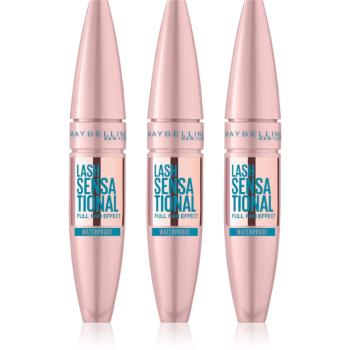 MAYBELLINE NEW YORK Lash Sensational mascara rezistent la apa pentru alungire, rotire si volum culoare Black