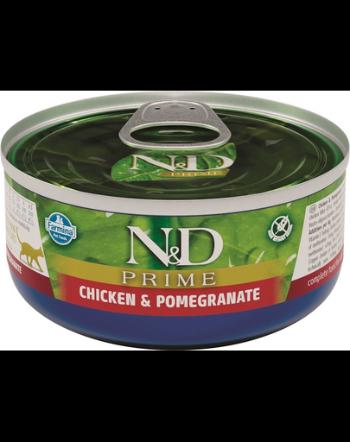 FARMINA N&amp;D Cat prime chicken&amp;pomegranate Hrana umeda pentru pisici, cu pui si rodie, 70 g