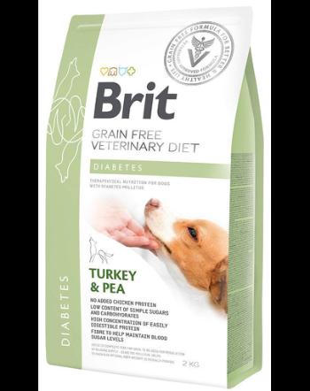 BRIT Veterinary Diets Dog Diabetes Dieta veterinara pentru caini adulti cu diabet, cu mazare si curcan 2 kg