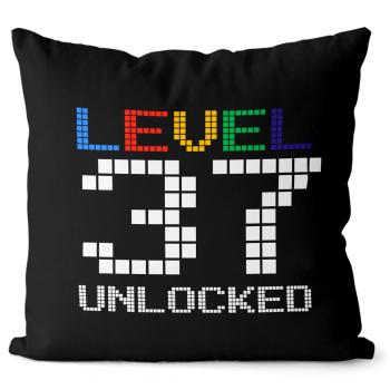 Polštář Level unlocked (Velikost: 40 x 40 cm, věk: 37)