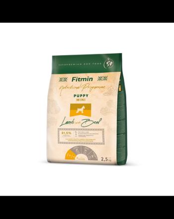 FITMIN Dog Mini Puppy Lamb&amp;Beef 2,5 kg Hrana uscata catei talie mica, cu miel si vita