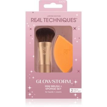 Real Techniques Glowstorm Mini Brush + Sponge Set set perii machiaj