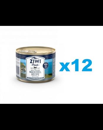 ZIWIPEAK Cat Mackerel 12 x 185 g hrana cu macrou pentru pisica