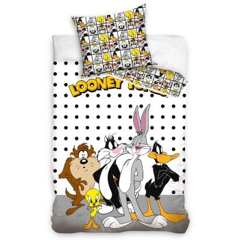 Lenjerie de pat din bumbac pentru copii LooneyTunes Friends , 140 x 200 cm, 70 x 90 cm