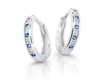 Cutie Jewellery Cercei rotunzi fermecători din aur alb C3342-80-X-2 albastru