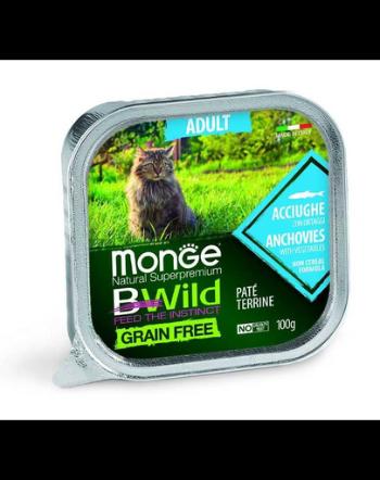 MONGE Bwild Cat Adult hrană umedă pentru pisici, cu anșoa 100g