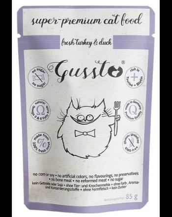 GUSSTO Cat Fresh Turkey &amp; Duck CARNE PROASPĂTĂ DE CURCAN CU RAŢĂ 85 g