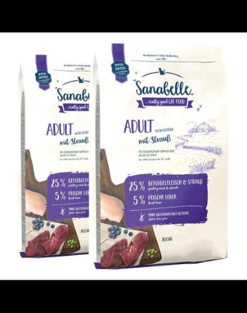SANABELLE Hrana uscata cu strut pentru pisici adult 20 kg (2 x 10 kg)