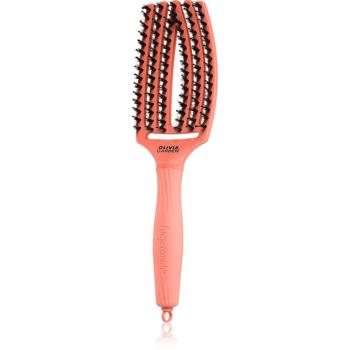 Olivia Garden Fingerbrush Boar & Nylon perie de par cu peri de nailon și de mistreț Radiant Peach 1 buc