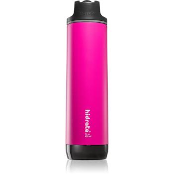 HidrateSpark Steel sticlă inteligentă cu pai culoare Pink 620 ml