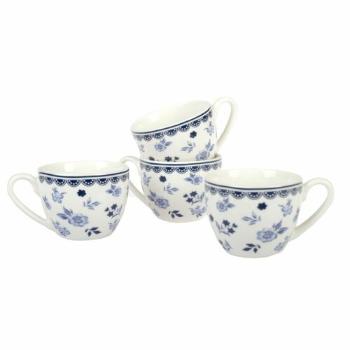 Set de 4 căni de porțelan Floral,  90 ml