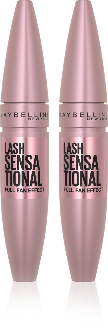 Szempillaspirál MAYBELLINE NEW YORK Lash Sensational Mascara Black 2 × 9,5 ml