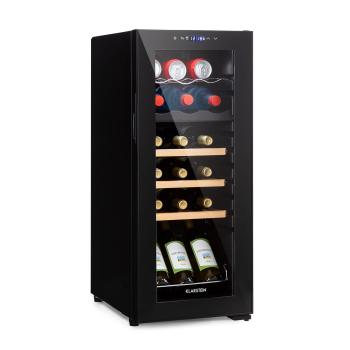 Klarstein Bovella 18 Duo+, frigider de vin cu două zone, 50l, 18 sticle, ușă de sticlă