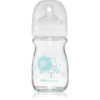 Bebeconfort Emotion Glass White biberon pentru sugari Lion 0-6 m 130 ml