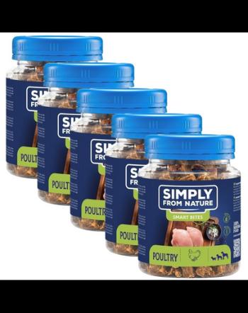 SIMPLY FROM NATURE Smart Bites cuburi pui pentru caini 5x130 g