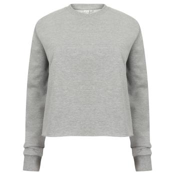 SF (Skinnifit) Dívčí crop top mikina - Šedý melír | 11-12 let