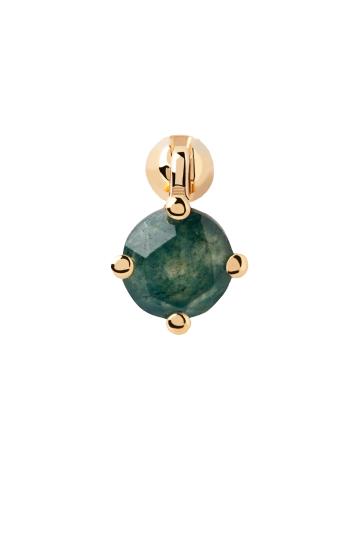 PDPAOLA Cercel elegant single aurit KIMI MOSS AGATE Gold PG01-711-U