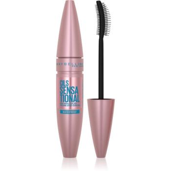 Maybelline Lash Sensational vízálló göndörítő és nagyobbító szempillaspirál árnyalat Black 9,4 ml