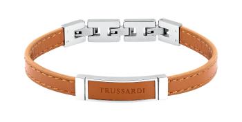 Trussardi Brățară maro deschis din piele pentru bărbați T-Leather TJAXZ04