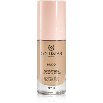 Collistar NUDO Second Skin Foundation SPF 15 makeup radiant cu hidratare cu efect de netezire culoare 2N Beige 30 ml
