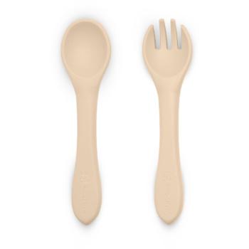 Petite&Mars Take&Match Silicone Cutlery tacâmuri Desert Sand 6 m+ 2 buc
