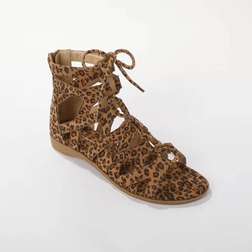 Sandale strappy, model leopard