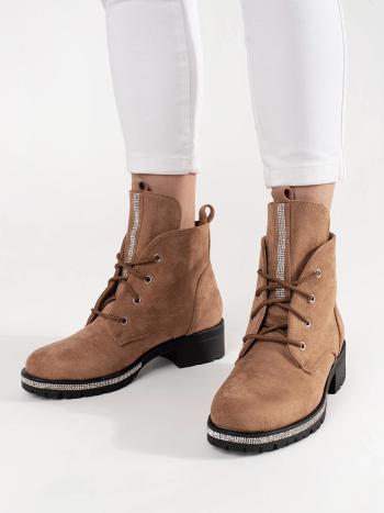 Botine confortabile pentru femei bej fără toc