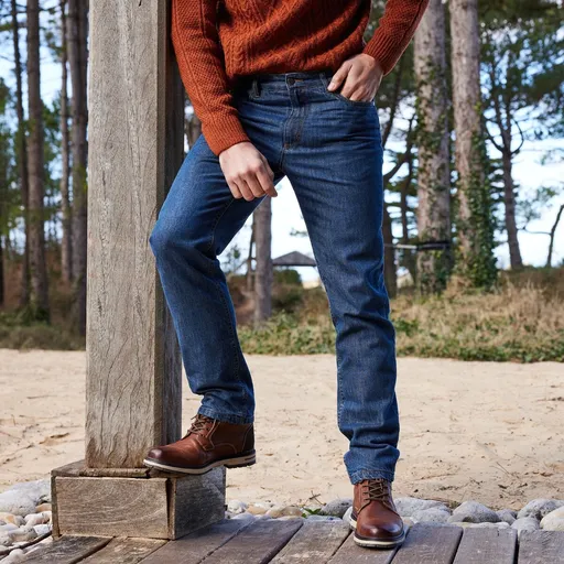 Blugi drepți cu căptușeală din flanel