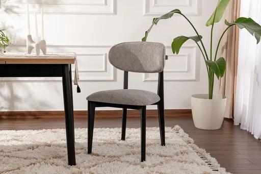 Set scaune 2 piese, Hanah Home, Lionte, Gri/Negru