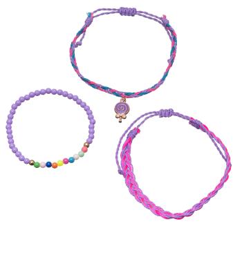 Troli Set brățări violet pentru fete Acadele (3 buc)