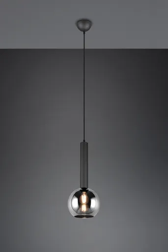 Lustra Clayton, TRIO, 20x150 cm, 28W, 1x E27, metal, negru mat