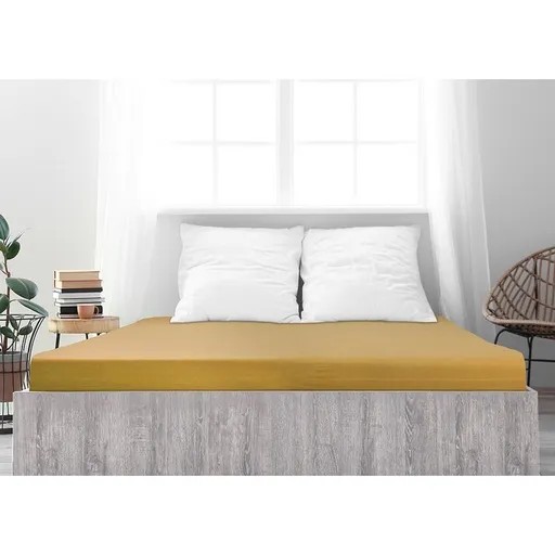 Cearșaf de pat 4Home jersey Ideal mustar , 100 x 200 cm, galben închis, 100 x 200 cm