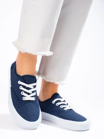 Adidași clasici pentru femei de culoare albastru închis fără toc