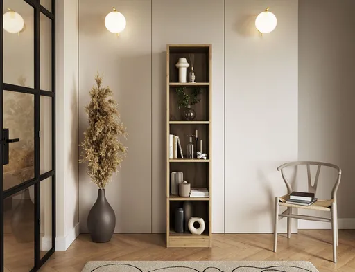 Raft de perete ELTAP, Craft, 40x40x180 cm, PAL/PVC, stejar