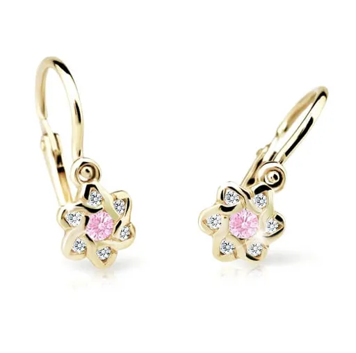 Cutie Jewellery Cercei pentru copii din aur C2149-10-X-1 roz