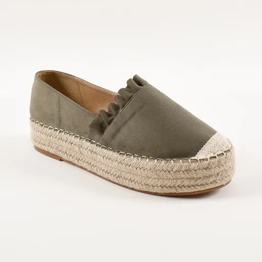 Espadrile cu aspect de piele de căprioară