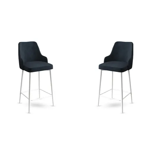 Set scaun de bar (2 bucăți), Hanah Home, Enox, Antracit/Alb