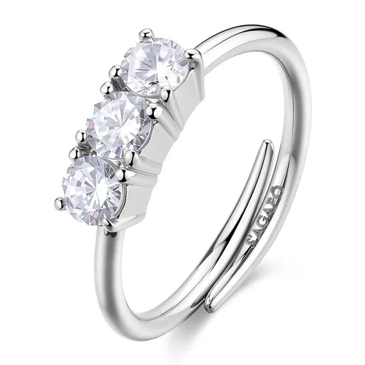 S'Agapõ Inel din oțel cu zircon cubic Dazzly SDZ155