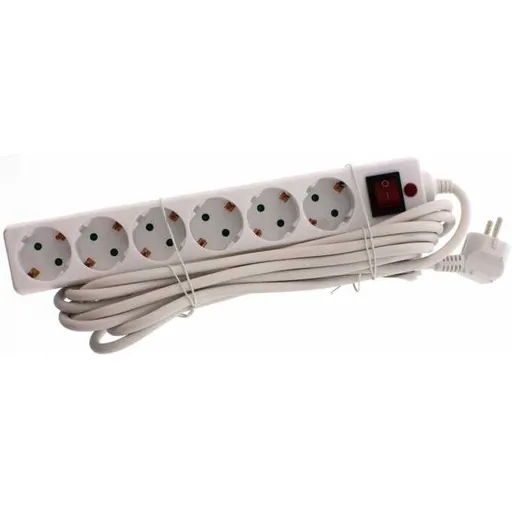 Prelungitor cu protectie la supratensiune, 6 prize Schuko, 3m Well EXTS-6S3M-PROTS-WL