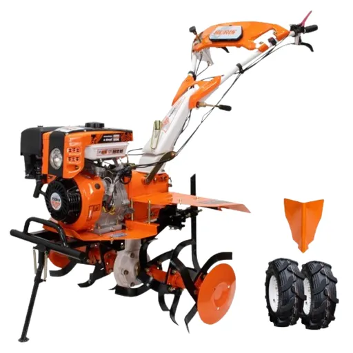 Motosapatoare RURIS 751KS Start,  9.5 CP,motor benzina, 270 CC, roti cauciuc 5.00-10, rarita, coarne ajustabile