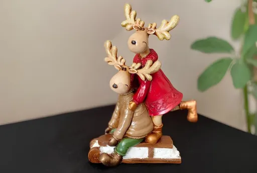 Decoratiune, CY0693, 18x10x13 cm, Poliester, Maro