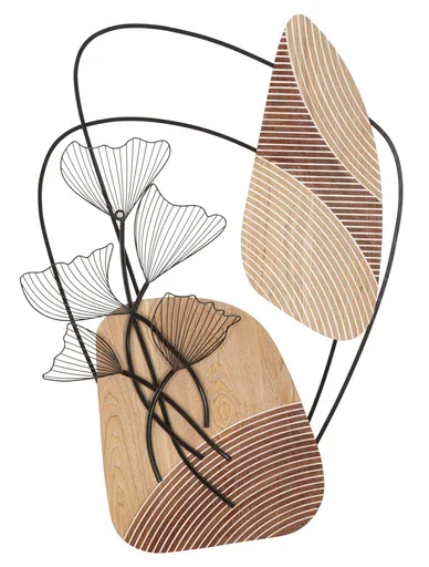 Decoratiune de perete Tali, Mauro Ferretti, 70x100 cm, fier/MDF, negru/maro