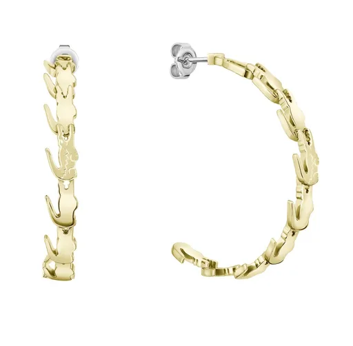 Lacoste Cercei rotunzi unici din oțel Crocodile 2040518